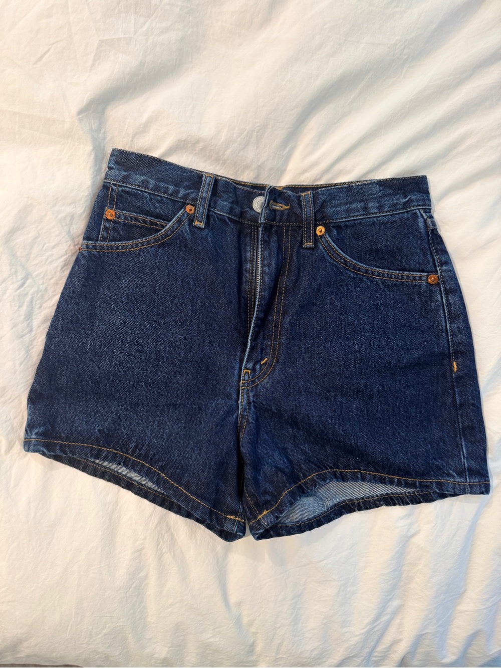 Re/Done Dark Indigo Denim Shorts